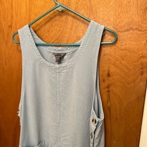 Amy K Su Light Blue Jumper Maxi Size Large 100% Tencel Pockets